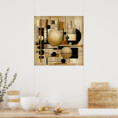 Poster Art Moderne Beige Et Noir (Cuisine)