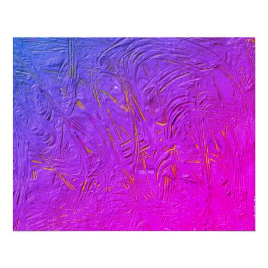Poster Art moderne bleu rouge violet rose jaune Abstrait (Devant)