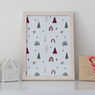 Poster Art moderne Boho Christmas Wall Art