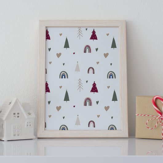 Poster Art moderne Boho Christmas Wall Art