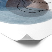 Poster Art moderne contemporain Abstrait Bleu rose noir (Coin)