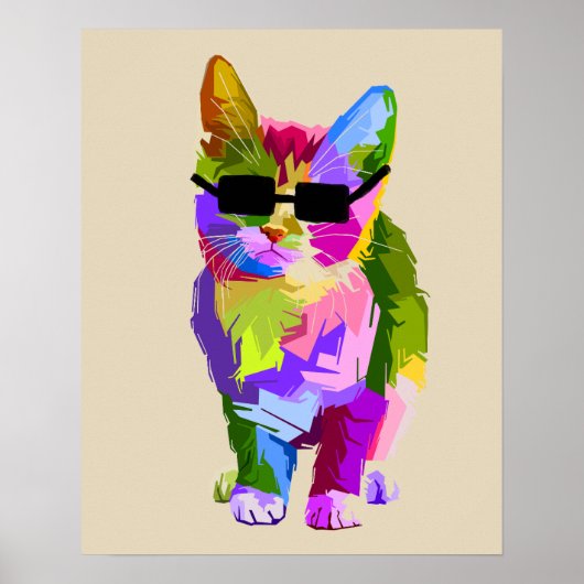 Poster Art moderne cool pop art chaton chaton (Devant)
