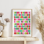 Poster Art moderne de Noël Rouge Vert rose Géographique M<br><div class="desc">Art moderne de Noël rouge vert rose géométrique de mur Imprimer</div>
