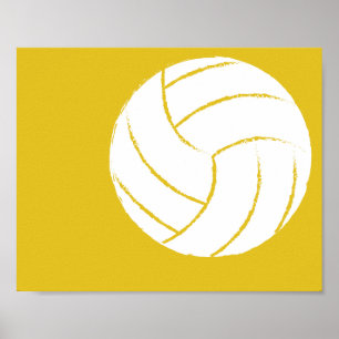 Poster Art moderne de volley-ball peint à la main - 1 sur