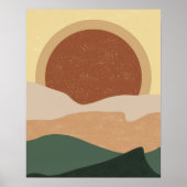 Poster Art moderne du coucher de soleil esthétique boho (Devant)