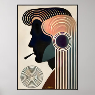 Poster Art Moderne du Milieu du Siècle Contemplation