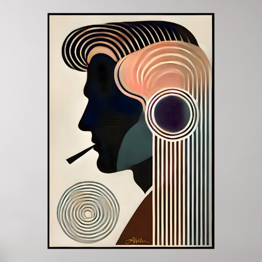 Poster Art Moderne du Milieu du Siècle Contemplation (Devant)