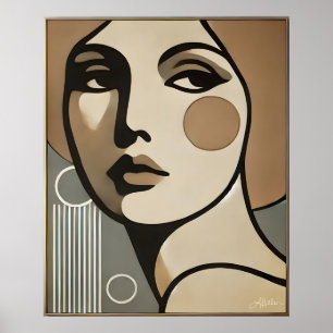 Poster Art Moderne du Milieu du Siècle Le Regard Mode du