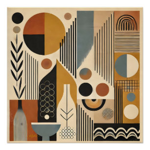Poster Art Moderne du Milieu du Siècle Récolte d'Automne