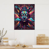 Poster Art Moderne inspiré des Graffiti | Bouddha méditan (Cuisine)