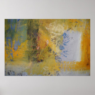 Poster Art moderne Jaune Peinture d'art Abstrait Imprimer