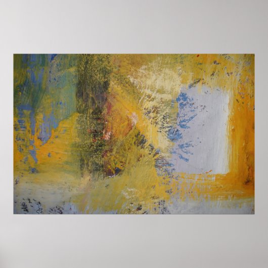 Poster Art moderne Jaune Peinture d'art Abstrait Imprimer (Devant)