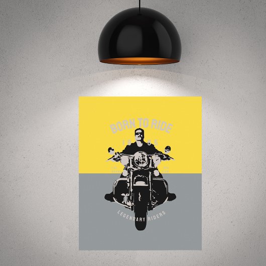 Poster Art moderne Motorcycle Rider Colorblock