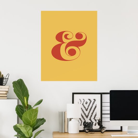 Poster Art Moderne Orange Ampersand, Palette Couleur Couc (Bureau à domicile)