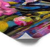 Poster Art moderne Vie morte Crâne et fleurs Abstraits (Coin)