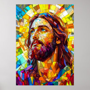 Poster Art mosaïque Jésus Christ