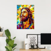 Poster Art mosaïque Jésus Christ (Bureau à domicile)