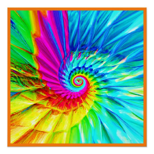 Poster Art Motif de la spirale éclatée de couleur (Devant)