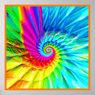 Poster Art Motif de la spirale éclatée de couleur