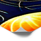 Poster Art Motif de méduse orange (Coin)