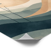 Poster Art mur Abstrait d'inspiration zen avec lignes dou (Coin)