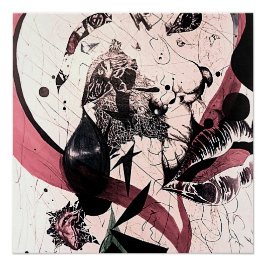 Poster Art Mur Expressionniste Abstrait : Médias mixtes (Devant)