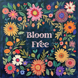 Poster Art Mur Mur Cute Pour Filles - Fleurs Folk Florale