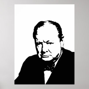 Poster Art noir et blanc de vecteur de Winston Churchill