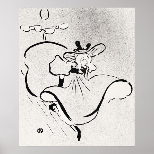 Poster Art noir et blanc Jane Avril par Toulouse Lautrec (Devant)