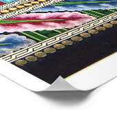 Poster Art nouveau abstrait motif coloré textile art (Coin)