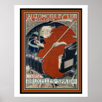 Poster Art Nouveau Automobile Club 16 x 20