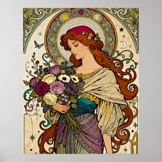 Poster Art Nouveau avec chevalet (Devant)