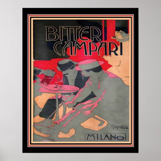 Poster Art Nouveau "Bitter Campari par Adolfo Hohenstein, (Devant)