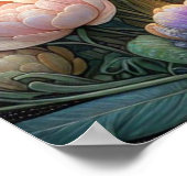 Poster Art Nouveau Bunny Bunny floral Elégance (Coin)