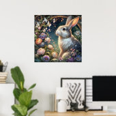 Poster Art Nouveau Bunny Bunny floral Elégance (Bureau à domicile)