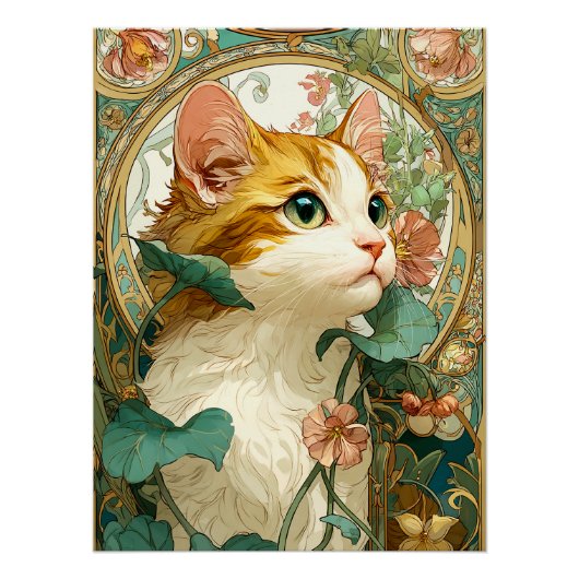 Poster Art Nouveau Chat (Devant)