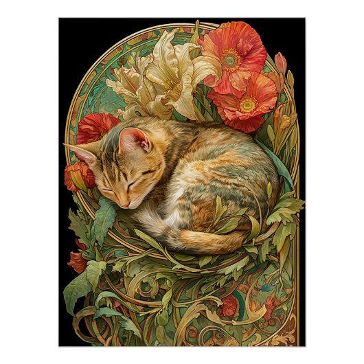 Poster Art Nouveau Chat (Devant)