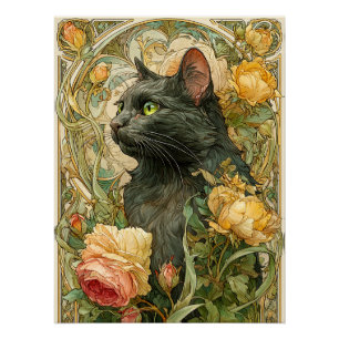Poster Art Nouveau Chat