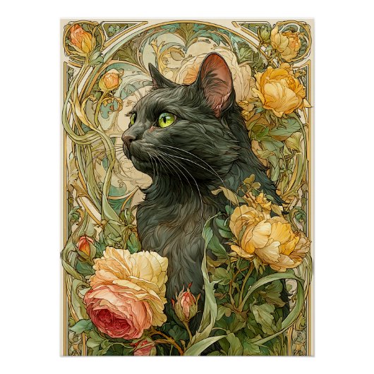 Poster Art Nouveau Chat (Devant)