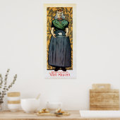 Poster Art Nouveau chocolat néerlandais et bannière verti (Cuisine)