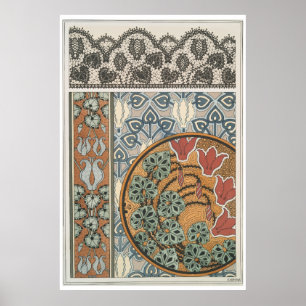 Poster Art nouveau Cyclamen floral élégant Eugene Grasset