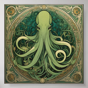 Poster Art nouveau de Cthulhu