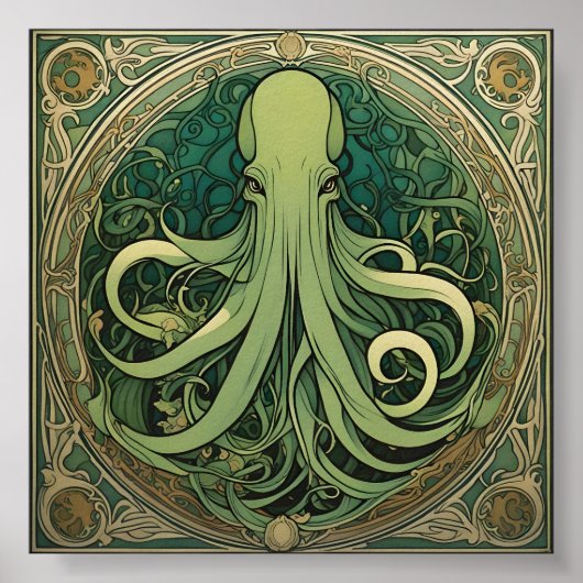 Poster Art nouveau de Cthulhu (Devant)