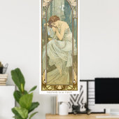 Poster Art nouveau de nuit Set 1/4 par Mucha (Bureau à domicile)