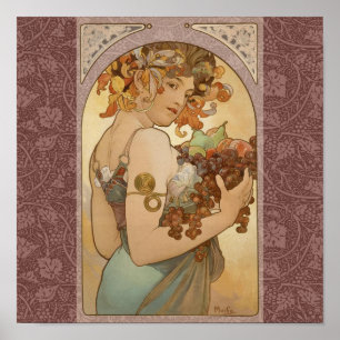 Poster Art Nouveau Femme Mucha Belle