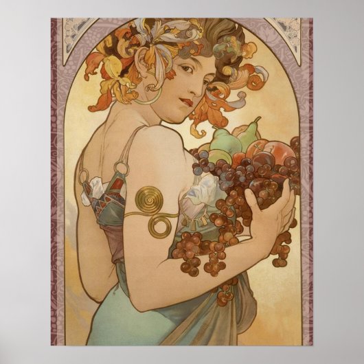 Poster Art Nouveau Femme Mucha Belle (Devant)