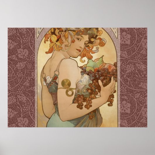 Poster Art Nouveau Femme Mucha Belle (Devant)