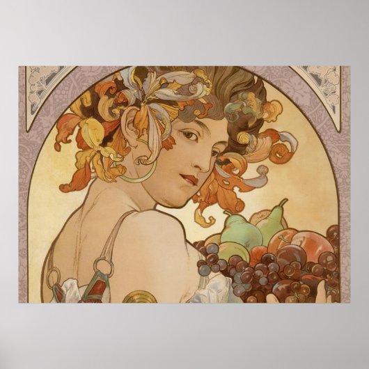 Poster Art Nouveau Femme Mucha Belle (Devant)
