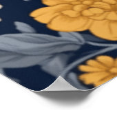 Poster Art Nouveau Floral Roi Charles Cavalier Spaniel (Coin)