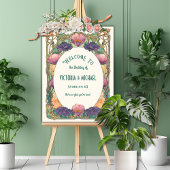 Poster Art Nouveau Floral Wedding Welcome Sign